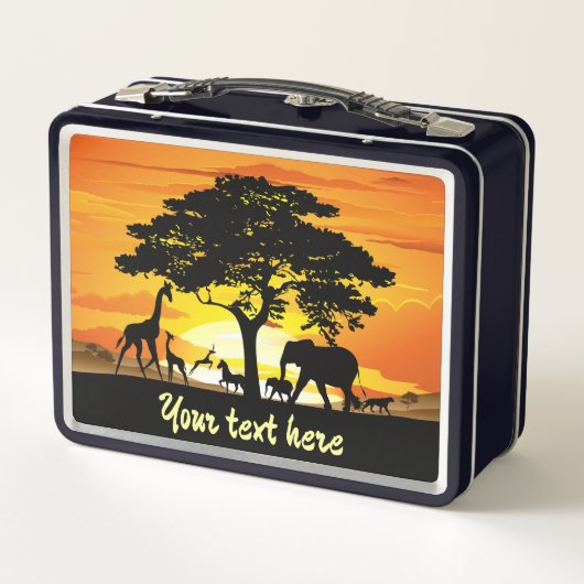 Wilde dieren op de Afrikaanse Savanna Sunset (Achterkant)