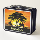 Wilde dieren op de Afrikaanse Savanna Sunset (Voorkant)