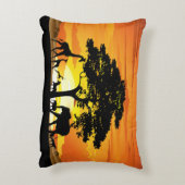 Wilde dieren op de Afrikaanse Savanna Sunset Accent Kussen (Achterkant (Verticaal))