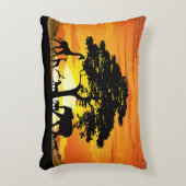 Wilde dieren op de Afrikaanse Savanna Sunset Accent Kussen (Voorkant(Verticaal))
