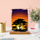 Wilde dieren op de Afrikaanse Savanna Sunset Acryl Bord (Huwelijk)
