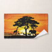 Wilde dieren op de Afrikaanse Savanna Sunset Bad Handdoek (Handdoek)