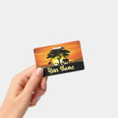 Wilde dieren op de Afrikaanse Savanna Sunset Badge (Handheld)