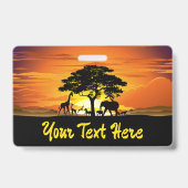 Wilde dieren op de Afrikaanse Savanna Sunset Badge (Achterkant)