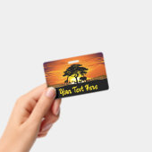 Wilde dieren op de Afrikaanse Savanna Sunset Badge (Handheld)