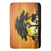 Wilde dieren op de Afrikaanse Savanna Sunset Badmat (Voorkant Verticaal)