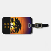 Wilde dieren op de Afrikaanse Savanna Sunset Bagagelabel (Voorkant horizontaal)