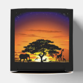 Wilde dieren op de Afrikaanse Savanna Sunset Bedankdoosjes (Bovenkant)