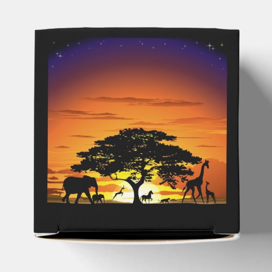Wilde dieren op de Afrikaanse Savanna Sunset Bedankdoosjes (Bovenkant)