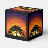 Wilde dieren op de Afrikaanse Savanna Sunset Bedankdoosjes (Achterkant)