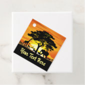 Wilde dieren op de Afrikaanse Savanna Sunset Bedankjes Labels (In situ)