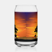 Wilde dieren op de Afrikaanse Savanna Sunset Blikvorm Glas (Links)