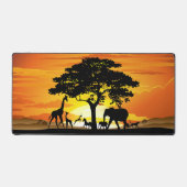 Wilde dieren op de Afrikaanse Savanna Sunset Bureaumat (Voorkant)