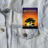 Wilde dieren op de Afrikaanse Savanna Sunset Button (Insitu)