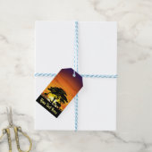 Wilde dieren op de Afrikaanse Savanna Sunset Cadeaulabel (Met Touw)