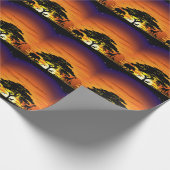 Wilde dieren op de Afrikaanse Savanna Sunset Cadeaupapier (Hoek)