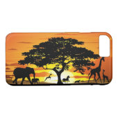 Wilde dieren op de Afrikaanse Savanna Sunset Case-Mate iPhone Case (Achterkant (Horizontaal))