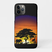 Wilde dieren op de Afrikaanse Savanna Sunset Case-Mate iPhone Case (Achterkant)