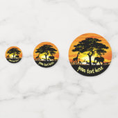 Wilde dieren op de Afrikaanse Savanna Sunset Confetti (Achterkanten)