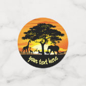 Wilde dieren op de Afrikaanse Savanna Sunset Confetti (Kleine voorkant)