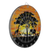 Wilde dieren op de Afrikaanse Savanna Sunset Dartbord (Voorkant Links)