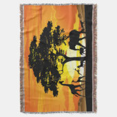 Wilde dieren op de Afrikaanse Savanna Sunset Deken (Voorkant Verticaal)