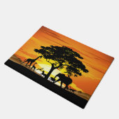 Wilde dieren op de Afrikaanse Savanna Sunset Deurmat (Schuin)