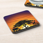 Wilde dieren op de Afrikaanse Savanna Sunset Drankjes Onderzetter (Linkerzijde)