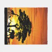 Wilde dieren op de Afrikaanse Savanna Sunset Fleece Deken (Voorkant (Horizontaal))