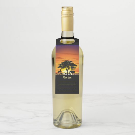 Wilde dieren op de Afrikaanse Savanna Sunset Flessenhanger (Op fles)