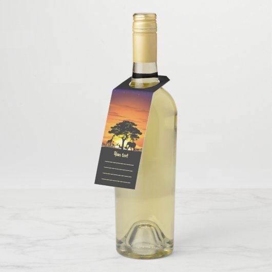 Wilde dieren op de Afrikaanse Savanna Sunset Flessenhanger (Schuin)