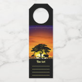Wilde dieren op de Afrikaanse Savanna Sunset Flessenhanger (Achterkant)