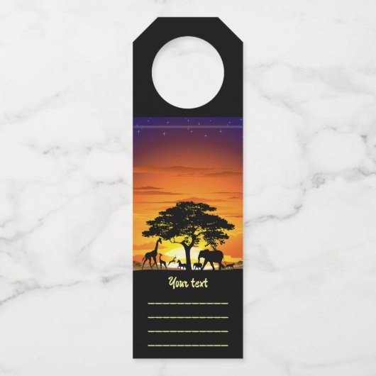Wilde dieren op de Afrikaanse Savanna Sunset Flessenhanger (Achterkant)