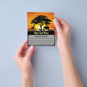 Wilde dieren op de Afrikaanse Savanna Sunset Flyer (Hand)