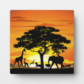 Wilde dieren op de Afrikaanse Savanna Sunset Fotoplaat (Voorkant)