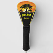 Wilde dieren op de Afrikaanse Savanna Sunset Golfheadcover (Voorkant)