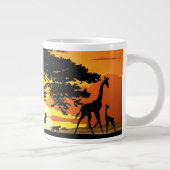 Wilde dieren op de Afrikaanse Savanna Sunset Grote Koffiekop (Rechts)