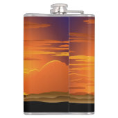 Wilde dieren op de Afrikaanse Savanna Sunset Heupfles (Achterkant)