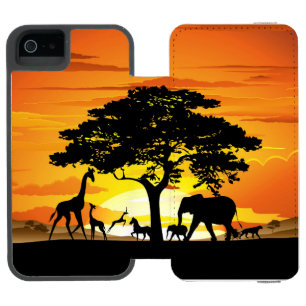 Wilde dieren op de Afrikaanse Savanna Sunset