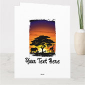 Wilde dieren op de Afrikaanse Savanna Sunset Kaart (Achterkant)