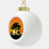 Wilde dieren op de Afrikaanse Savanna Sunset Keramische Bal Ornament (Rechts)