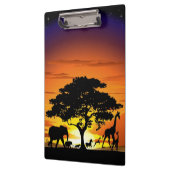 Wilde dieren op de Afrikaanse Savanna Sunset Klembord (Links)