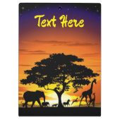 Wilde dieren op de Afrikaanse Savanna Sunset Klembord (Achterkant)