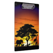 Wilde dieren op de Afrikaanse Savanna Sunset Klembord (Rechts)