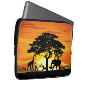 Wilde dieren op de Afrikaanse Savanna Sunset Laptop Sleeve (Voorkant Rechts)