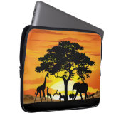 Wilde dieren op de Afrikaanse Savanna Sunset Laptop Sleeve (Voorkant Rechts)