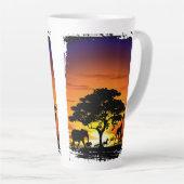 Wilde dieren op de Afrikaanse Savanna Sunset Latte Mok (Rechterhoek)