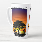 Wilde dieren op de Afrikaanse Savanna Sunset Latte Mok (Linkerhoek)
