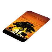Wilde dieren op de Afrikaanse Savanna Sunset Magneet (Linkerzijde)
