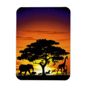 Wilde dieren op de Afrikaanse Savanna Sunset Magneet (Verticaal)